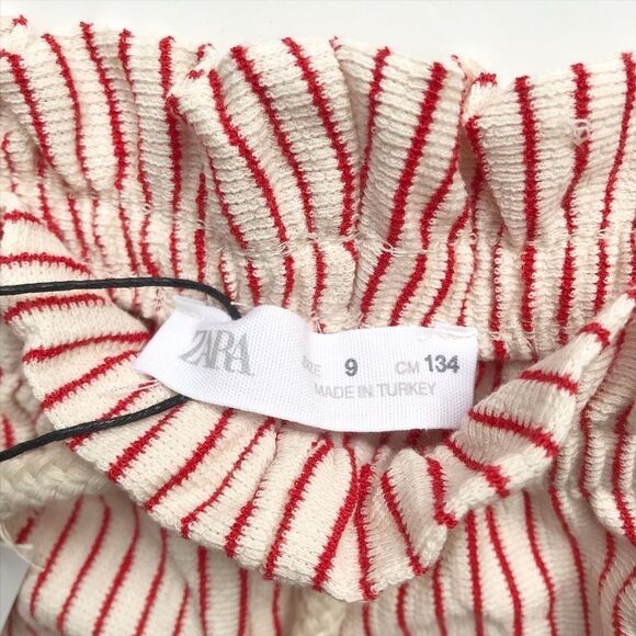 Zara NWT red stripe elastic high waist shorts 9Y - Picture 5 of 7